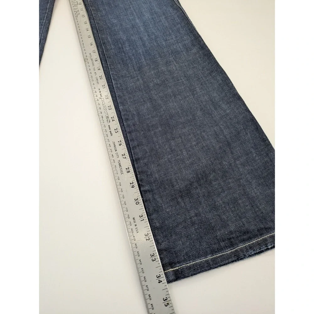 James Cured by Seun‎ Hitch Low-Rise Flare Jeans in Atlantic Wash USA Size 33 Y2K